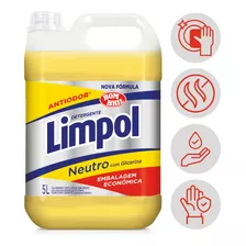 Detergente Antiodor Neutro Glicerina Limpol Bombril 5l