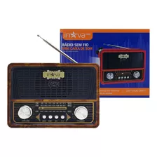 Caixa De Som Portátil Bluetooth Rádio Sem Fio Retrô Vintage Cor Marrom 110v/220v