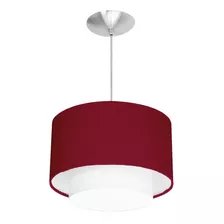 Lustre Cupula Pendente Dome Duplo Bordo Com Branco