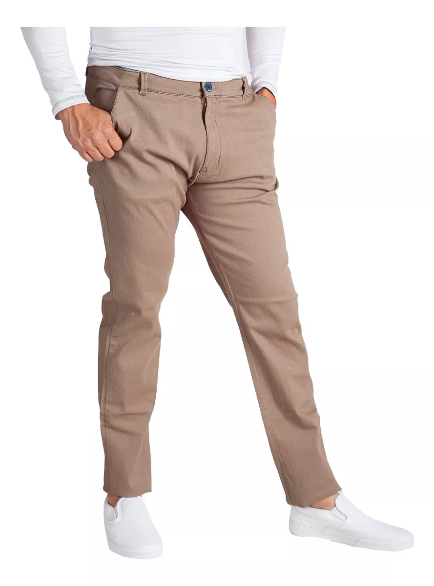 Pantalon De Gabardina  Casual Strech Hombre Skinny