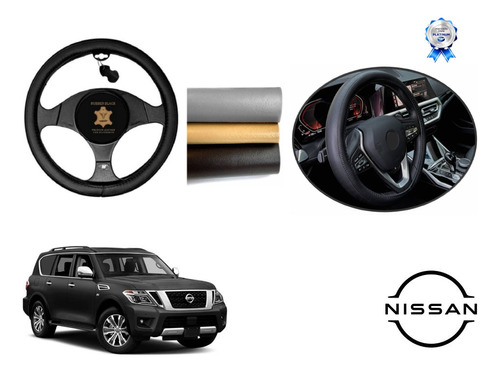 Tapetes 3d Logo Nissan + Cubre Volante Armada 2015 A 2023 Foto 3