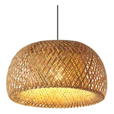 Lustre Pendente Orgânico De Bambu Modelo Malibu 45cm Grande Bivolt