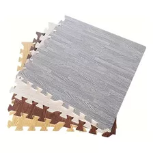 Piso Alfombra Goma Eva Tipo Madera, 4 Cuadrados, 60x60cms