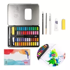 Kit De Aquarelas Profissional De 48 Cores Cores Aquarela Dra