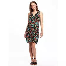 Vestido Old Navy Negro Estampado Talle Xs De Usa - 7225