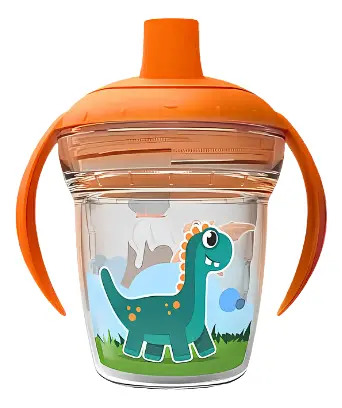 Copo Transição Bebê Dinossauro 170ml Antivazamento Treinamen