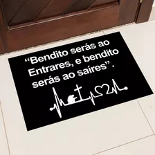 Tapete De Porta Estampa Bendito Serás Ao Entrares 40x60