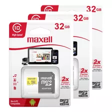 Pack X 3 Tarjetas Memoria Micro Sd 32gb 90mb/s Cl 10 Maxell