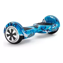 Hoverboard Skate Elétrico 6.5 Azul Camuflado Led Bluetooth