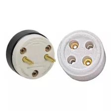 Tomada + Plug Macho 25a 380v Industrial Porcelana 2 Pinos