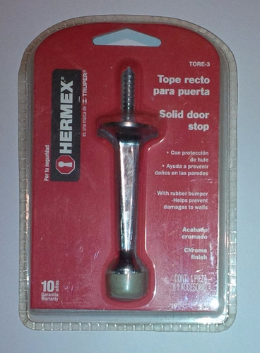 Tope Recto Para Puerta Hermex Plateado Nuevo Original