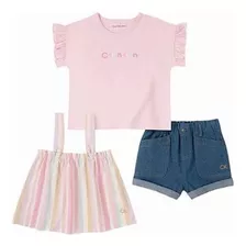 Conjunto Infantil 3 Pçs Menina 4 Anos - Calvin Klein Jeans