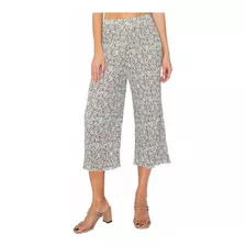 Pantalon Capri Plisado Floreado 