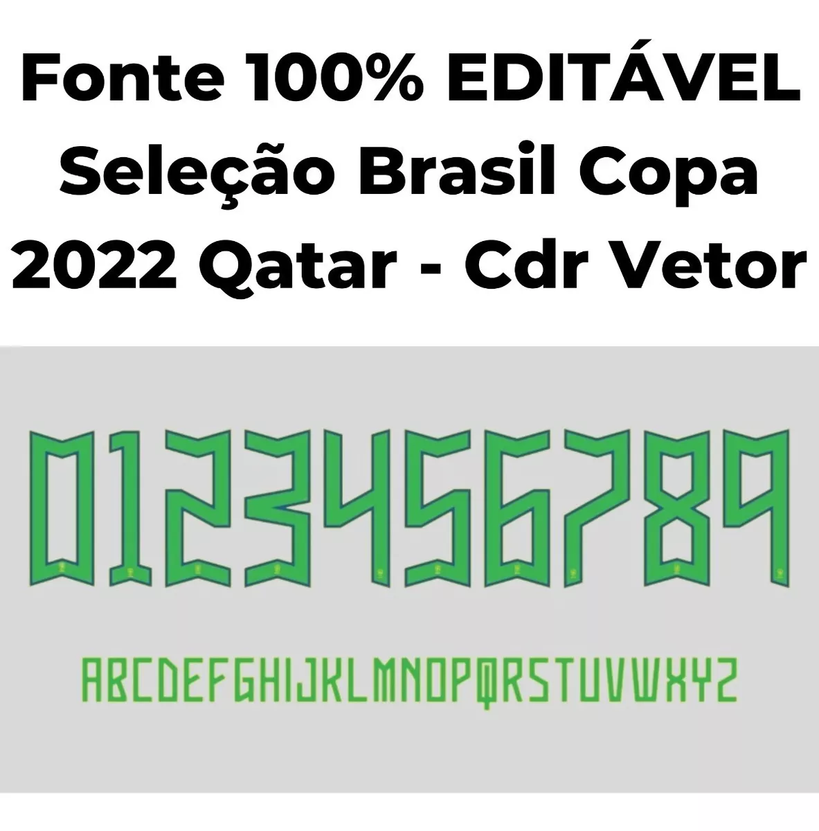 Fonte Números Seleção Brasil Copa 2022 Qatar - Cdr Vetor