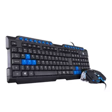 Combo Teclado E Mouse Vinik Led Azul Gamer 2400dpi Cabo 1,8m