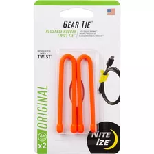 Pack 2 Amarras Reutilizables Gear Tie Nite Ize Colores Color Naranja