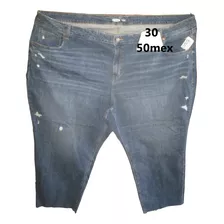 Pantalon Jeans Azul Mezclilla Talla 30 (48/50) Plus Old Navy