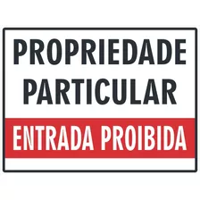 Placa Propriedade Particular 40x30cm Pvc2mm Impressa