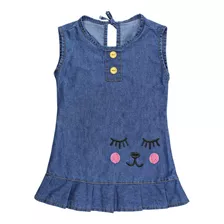 Vestido Infantil Menina De Criança Jeans 1 A 3 Anos