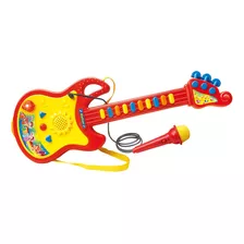 Guitarrinha Com Microfone Brinquedo Musical Bebê Som Luz Voz