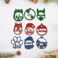 Esferas Navideñas Personalizadas Colores 12 Piezas Mdf