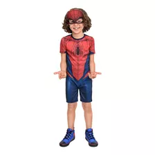 Fantasia Homem Aranha Curta Pop Máscara Original Spider