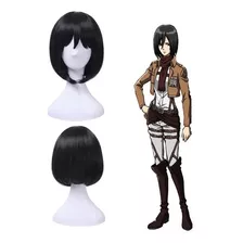 Peluca De Attack On Titan Mikasa Ackerman,cosplay