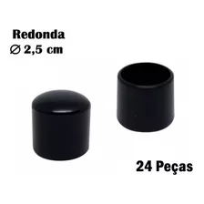 Ponteira Protetora Pé De Cadeira Mesa Redondo 2,5cm - 24 Pç