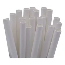 5000 Canudos De Papel Biodegradável 197 X 6mm Branca Cor Branco