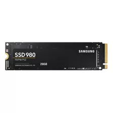 Ssd Samsung 980 Nvme 250gb Nvme M.2 2280 - Mz-v8v250b/am Cor Preto