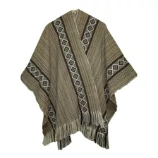 Ruana Poncho Pashmina, Lana De Alpaca - Barro Cocido