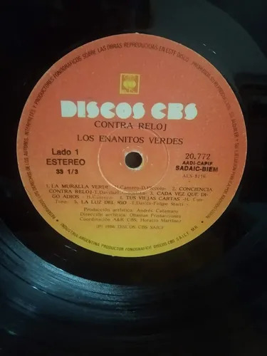 Enanitos Verdes - CONTRA RELOJ - vinilo 1986