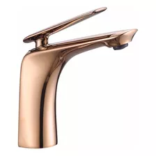 Torneira De Banheiro Ou Lavabo Para Bancada Ou Cuba Misturador Monocomando Para Água Quente E Fria Rose Gold Brilhante Totalmente Em Metal