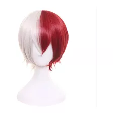 Peluca Todoroki Corta Chico Blanco Y Rojo My Hero Academia