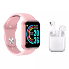 Kit Smartwatch + Fone Bluetooth Caminhada Redes Sociais Nf