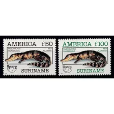 Fauna - Caimán - Tema América Upaep - Surinam - Serie Mint