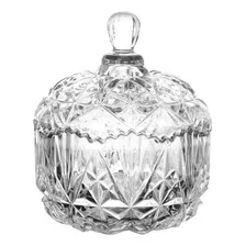 Potiche Decorativo Pote Multiuso Cristal Ecológico 10,5x14cm Cor Cinza