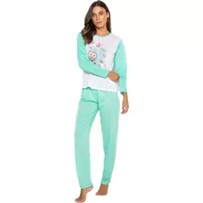Kit 2 Pijama Longo Fechado Feminino Comprido Inverno 010