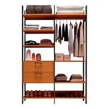 Closet 2 Gavetas 8 Prateleiras 100% Mdf Tw403 Freijó/preto