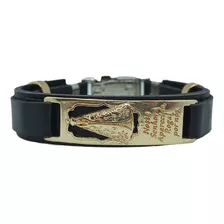 Pulseira Executiva Masculina Couro Nossa Senhora Aparecida