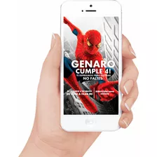 Tarjeta Spiderman Personalizada Digital Cumple Hombre Araña