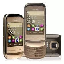 Nokia C2-06 Touch Flip Dourado Desbloqueado Usado 