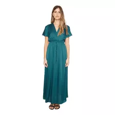 Vestido Lucila Satin Petróleo Jacinta Tienda