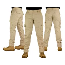 Calça Poly Ripstop Resistente Para Trilha Pesca C/ 6 Bolsos