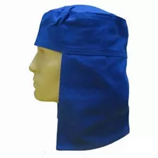 Capuz De Soldador / Touca Árabe De Brim Azul Proteção Ao Sol