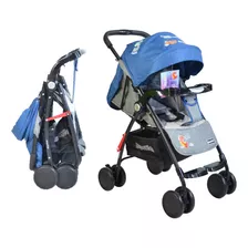 Cochecito De Paseo Bipokids Bbs 15 Coche Cuna Azul Con Chasis Color Negro