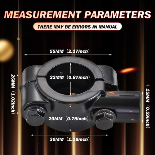 .. 4 Piezas Abrazaderas Montaje Espejo Manillar Motocicleta Foto 3