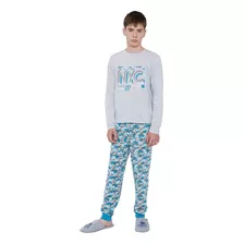 Pijama Niño Teen Largo Azul Corona