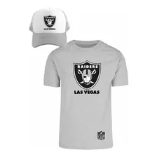 Kit Playera + Gorra Sublimada Mod Las Vegas Raiders Nfl