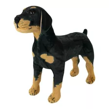 Cachorro Rottweiler De Pelúcia - Realista 55 Cm